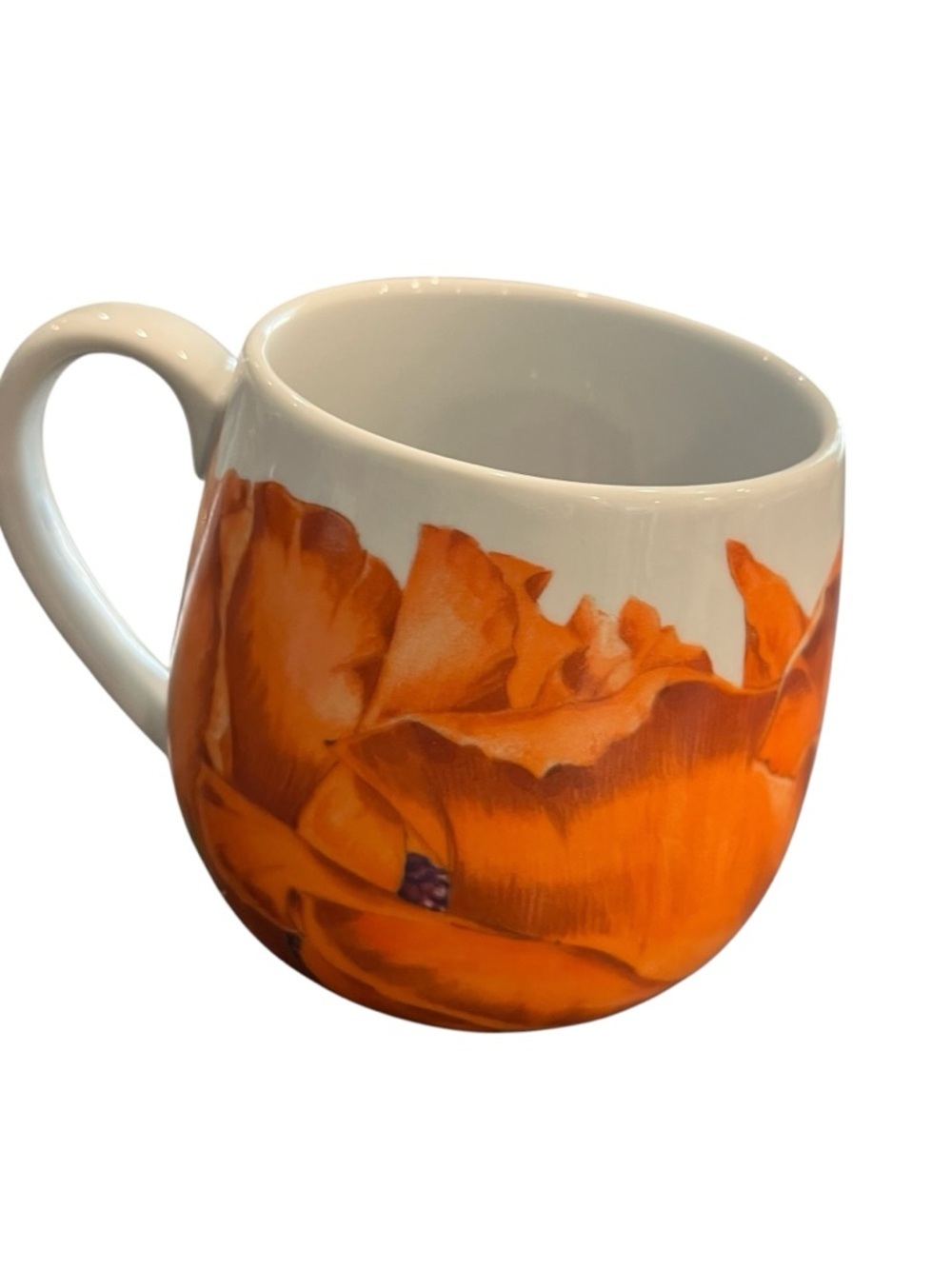 Konitz Germany 12oz Orange Poppy Flower Snuggle Coffee Mug Cup Interior Print
